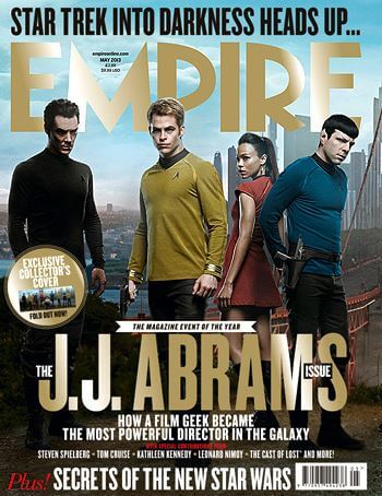 Kirk, Uhura, Spock, and John Harrison for Star Trek Into Darkness