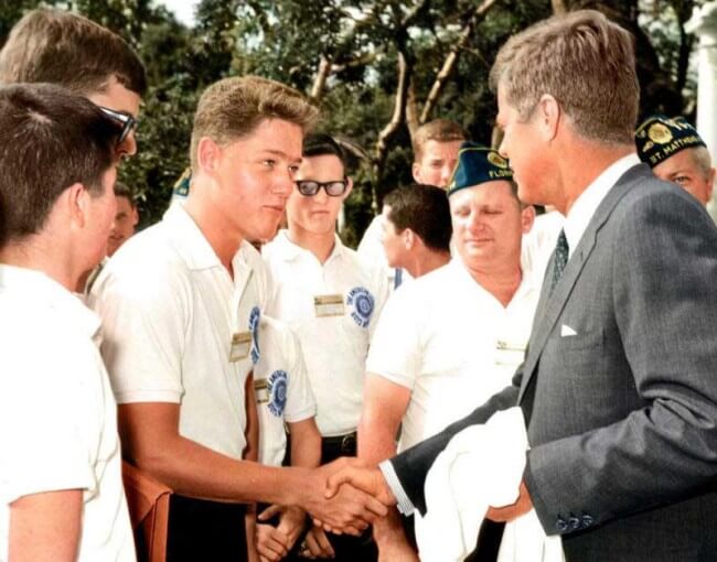 bill clinton & jfk rare photo