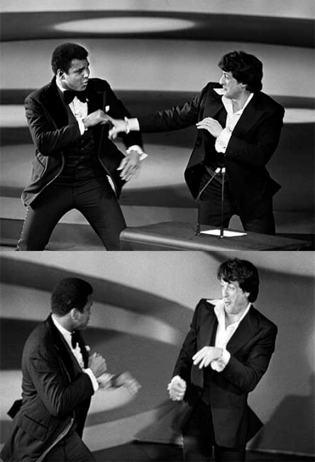 muhammad ali & sylvester stallone rare photo