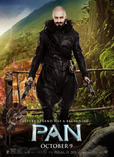 pan movie hugh jackman blackbeard poster
