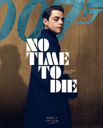 rami malek no time to die jamess bond character poster